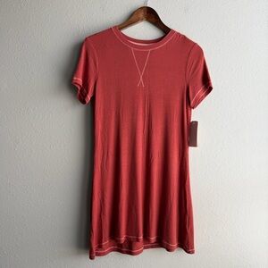 Copper Key Terracotta Ribbed Stretchy Soft Pullover Size Small T-shirt Dress B